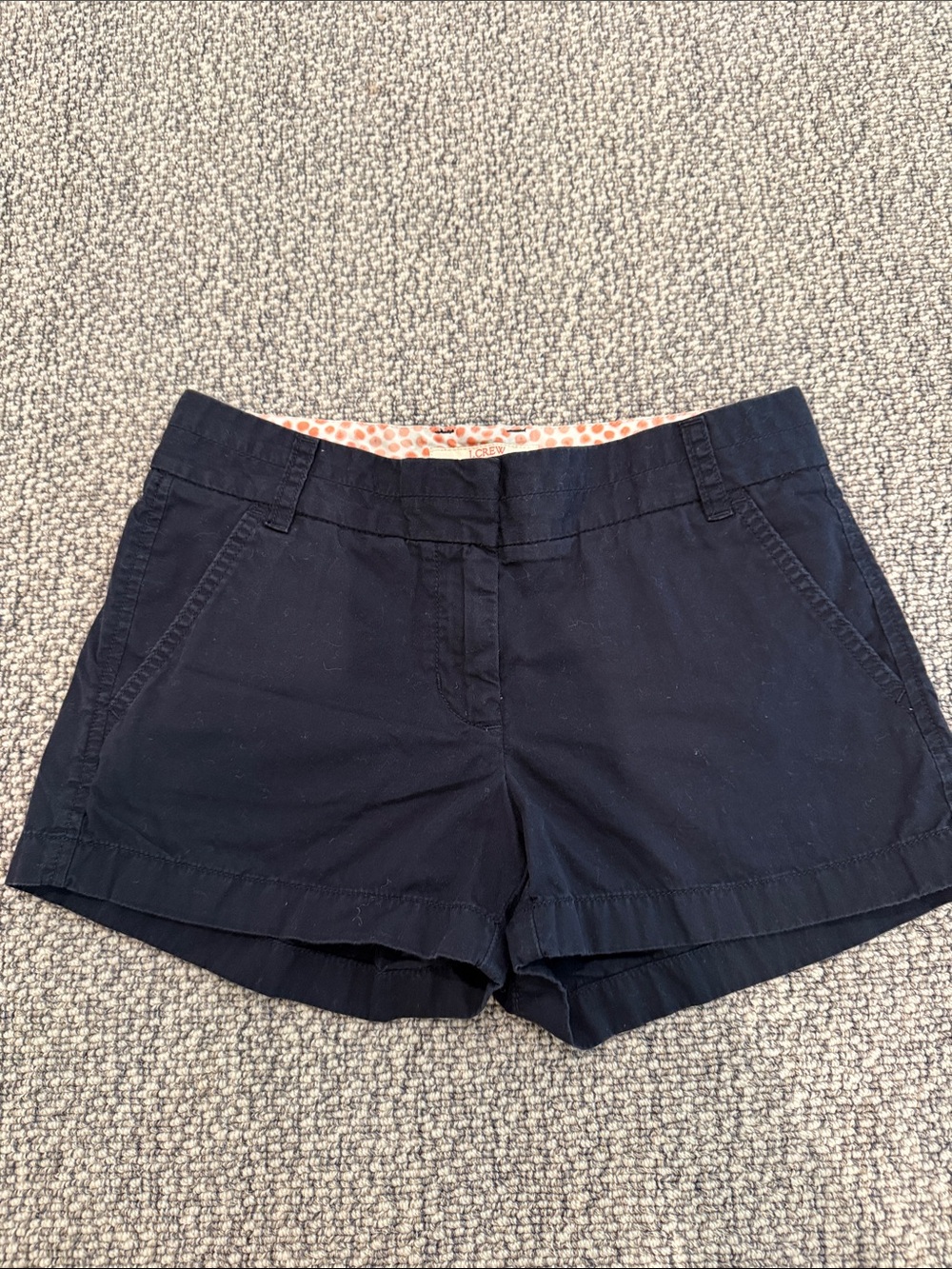 J. Crew Navy Cotton Blend Mid-Rise Shorts